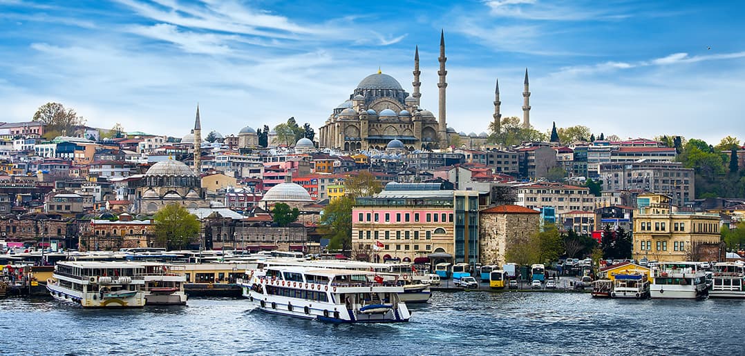 Istanbul skyline over the Golden Horn — historic and residential districts
